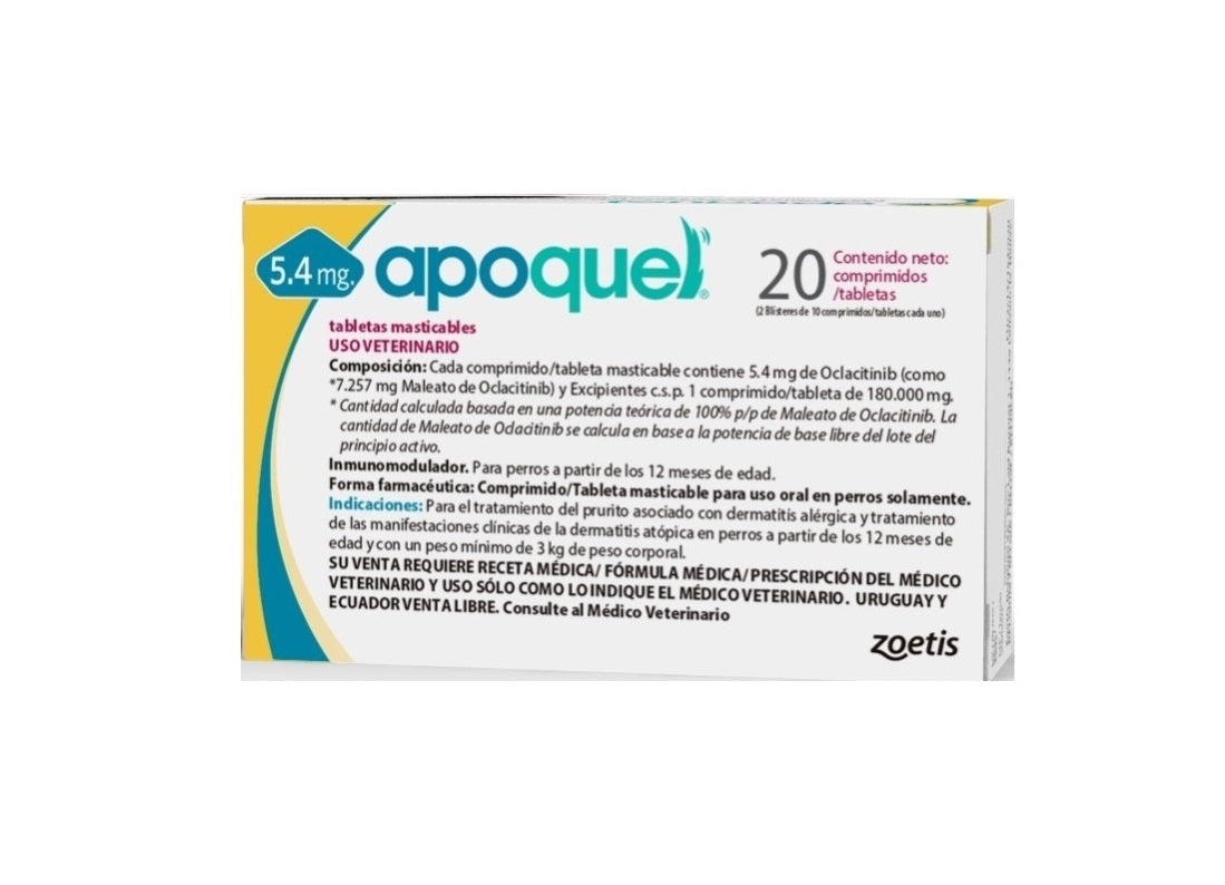 Apoquel Masticable 5.4 mg 20 tabletas ( Oclacitinib )